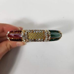 Red, Yellow, Green Crystal and Enameled Bangle